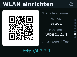 Das Display während der Einrichtung
